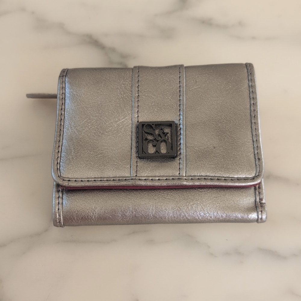 NWOT. Style & Co Champagne Trifold Wallet with Metal Logo.